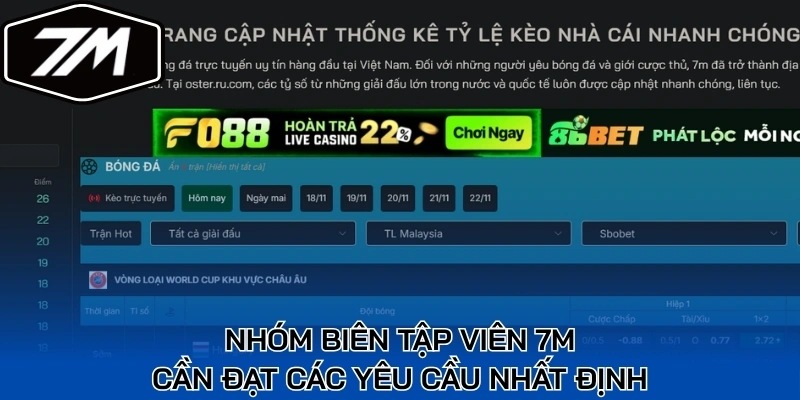 Nhóm biên tập viên 7M cần đạt các yêu cầu nhất định